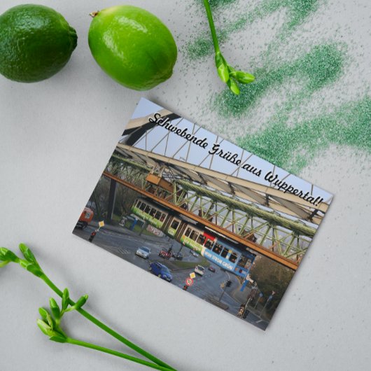 Drijvende groeten uit Wuppertal in het Duits Briefkaart