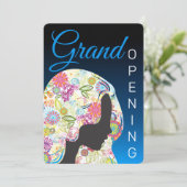 Drijvende haarstylist schoonheidssalon grote openi kaart (Staand voorkant)