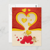 drijvende harten briefkaart (Voorkant / Achterkant)