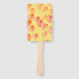 Drijvende harten & dromen - Geel & Sinaasappel Handwaaier