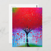 Drijvende harten valentijn briefkaart (Voorkant / Achterkant)