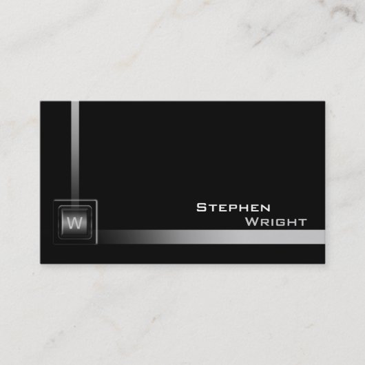 Drijvende Hoek Monogram Kubus Modern Aangepaste Kl Visitekaartje (Voorkant)