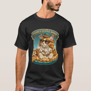 Drijvende Katachtige Stemming Koele Kat op Zomer Z T-shirt