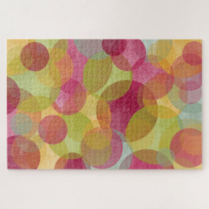 Drijvende kleurrijke cirkels Abstracte digitale ku Legpuzzel