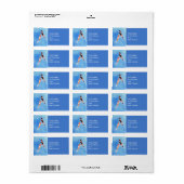 Drijvende Koi blauw adreslabel Etiket (Full Sheet)