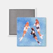Drijvende Koi blauwe Magnet Magneet (Voorkant / Achterkant)