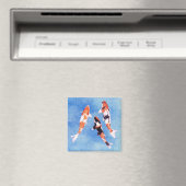 Drijvende Koi blauwe Magnet Magneet (Insitu (Vaatwasser))