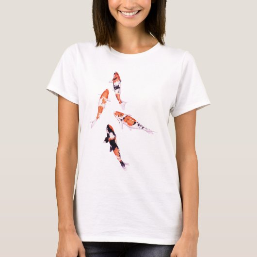 Drijvende Koi White T-shirt (Voorkant)