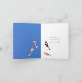 Drijvende Koi wit Dank U Opmerking Kaart (Binnen)