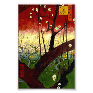 Drijvende krottenboom na Hiroshige door Van Gogh Foto Afdruk