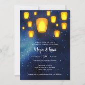 Drijvende Lantaarns bruiloft repetitie diner Kaart (Voorkant)