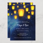 Drijvende Lantaarns bruiloft repetitie diner Kaart (Voorkant / Achterkant)