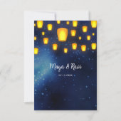 Drijvende Lantaarns Wedding Details Enclosure Kaart (Achterkant)