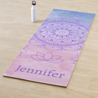 Drijvende Lotus Waterverf Mandala Pastel Yogamat