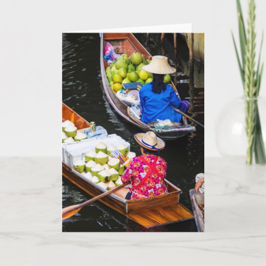 Drijvende markt in Bangkok Kaart (Voorkant)