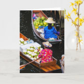 Drijvende markt in Bangkok Kaart (Gele Bloem)