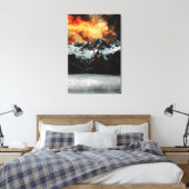 Drijvende melkweg boven de grote bergen canvas afdruk (Insitu (Slaapkamer))