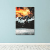 Drijvende melkweg boven de grote bergen canvas afdruk (Insitu (Houten vloer))