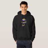 Drijvende Nonbinary Pride Skull Nonbinary Hoodie (Voorkant volledig)