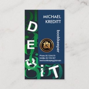 Drijvende Nummers Debit Letters Bookeping Service Visitekaartje