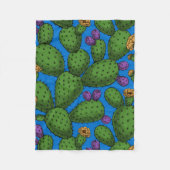 Drijvende opuntia op blauw fleece deken (Voorkant)