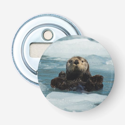 Drijvende otter button flesopener (Voorkant)