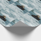 Drijvende otter cadeaupapier (Hoek)