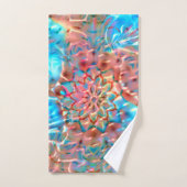 Drijvende perziken en aqua onder gehammerd glas bad handdoek (Handdoek)