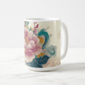 drijvende pioen koffiemok (Voorkant rechts)