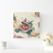 drijvende pioen vierkante klok (Huis)