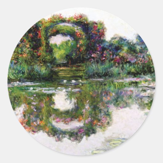 Drijvende pleinen van Claude Monet Ronde Sticker (Voorkant)