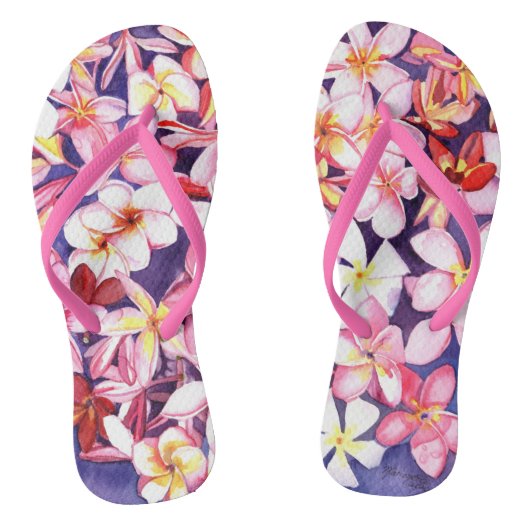 Drijvende Plumeria Teenslippers (Voetbed)
