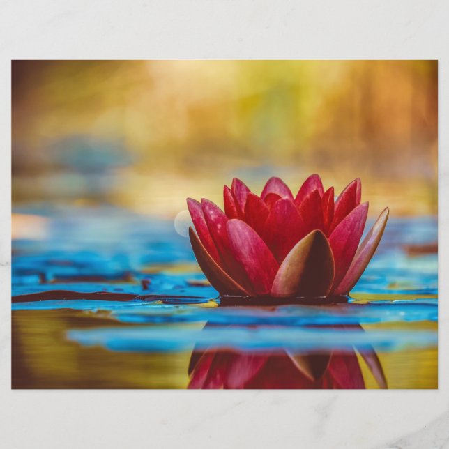 Drijvende rode Lotus Scrapbook Paper (Voorkant)