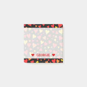 Drijvende rode, Oranje en gele harten Post-it® Notes