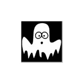 Drijvende spooksilhouette, kunststempel 	rubberstempel (Afrduk)