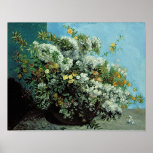 Drijvende takken en bloemen, 1855 poster