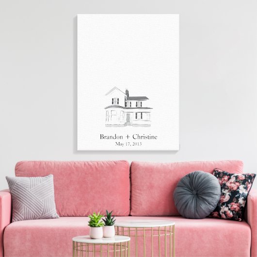 Drijvende thuisvingerafdrukgids canvas afdruk (Insitu (Woonkamer))