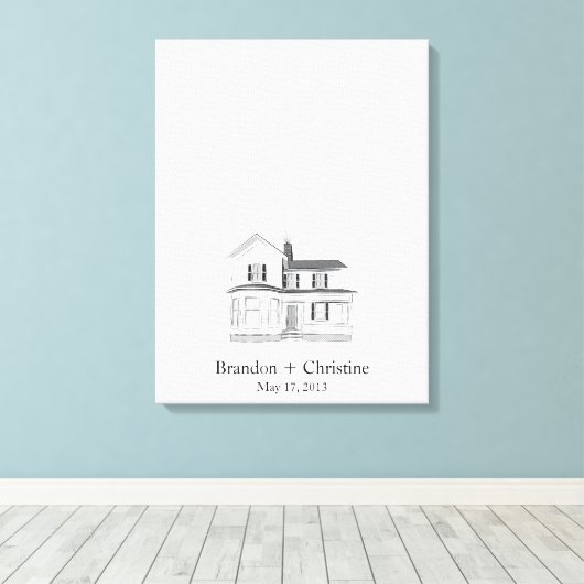 Drijvende thuisvingerafdrukgids canvas afdruk (Insitu (Houten vloer))