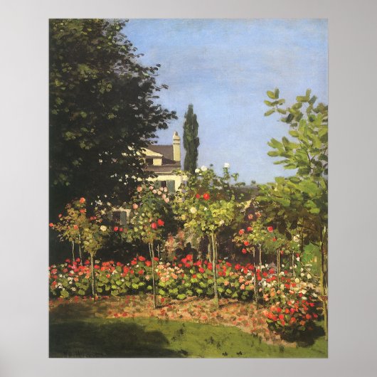 Drijvende tuin in Sainte Adresse door Claude Monet Poster (Voorkant)