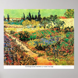 Drijvende tuin met pad door Vincent van Gogh Poster