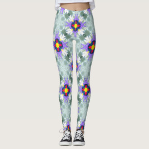 drijvende vierpuntensterren met meerdere kleuren leggings