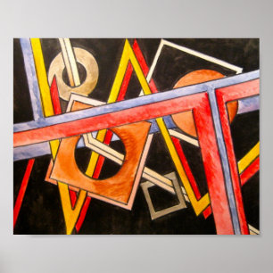 Drijvende vormen - moderne Bauhaus Geometrische ku Poster