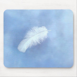 Drijvende witte veer Mousepad Muismat