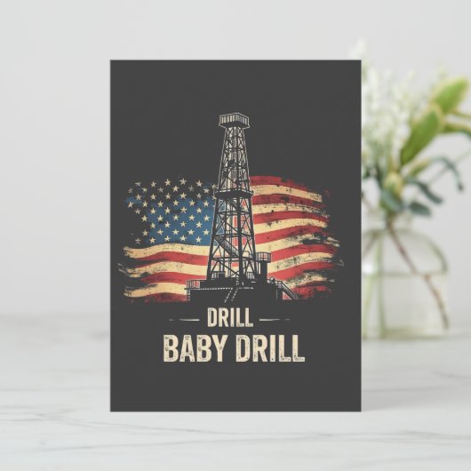 Drill Baby Drill Amerikaanse Trump Energie Economi Aankondiging (Staand voorkant)