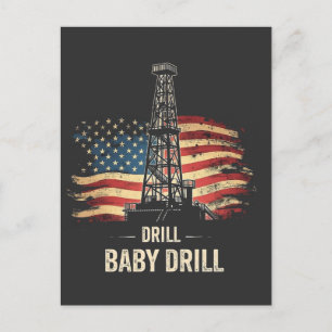 Drill Baby Drill Amerikaanse Trump Energie Economi Briefkaart