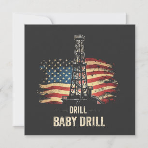 Drill Baby Drill Amerikaanse Trump Energie Economi Feestdagenkaart