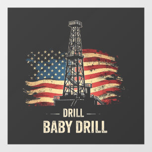 Drill Baby Drill Amerikaanse Trump Energie Economi Raamsticker