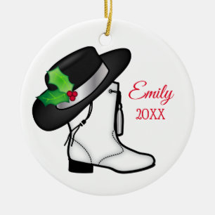 Drill Dance Team Kerstmis Boot and Pet Keramisch Ornament