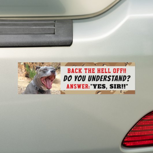 Drill Sergeant Pitbull Ja Sir Bumpersticker (Op auto)