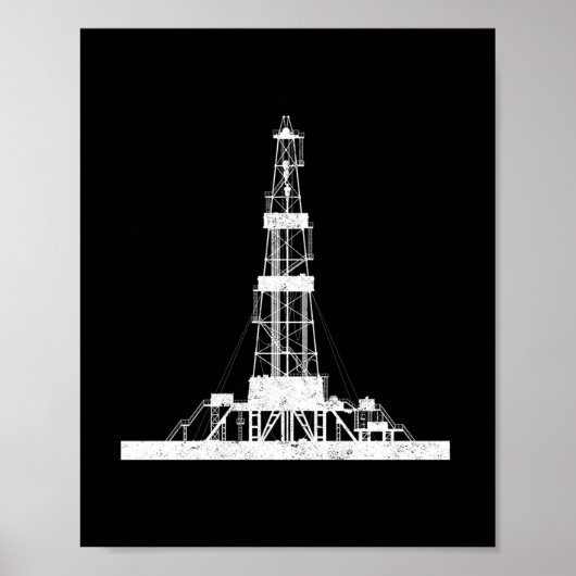 Drilling-boormachine voor olievelden poster (Voorkant)